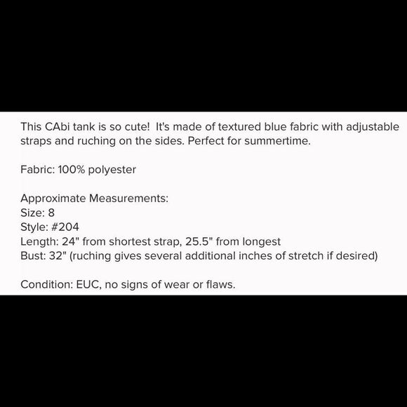 EUC. Cabi textured blue cami size 8 - Picture 8 of 8